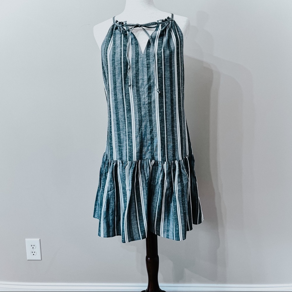 NWT Supply & Demand Womens Chambray & White Striped Mini Dress Size S​​​​